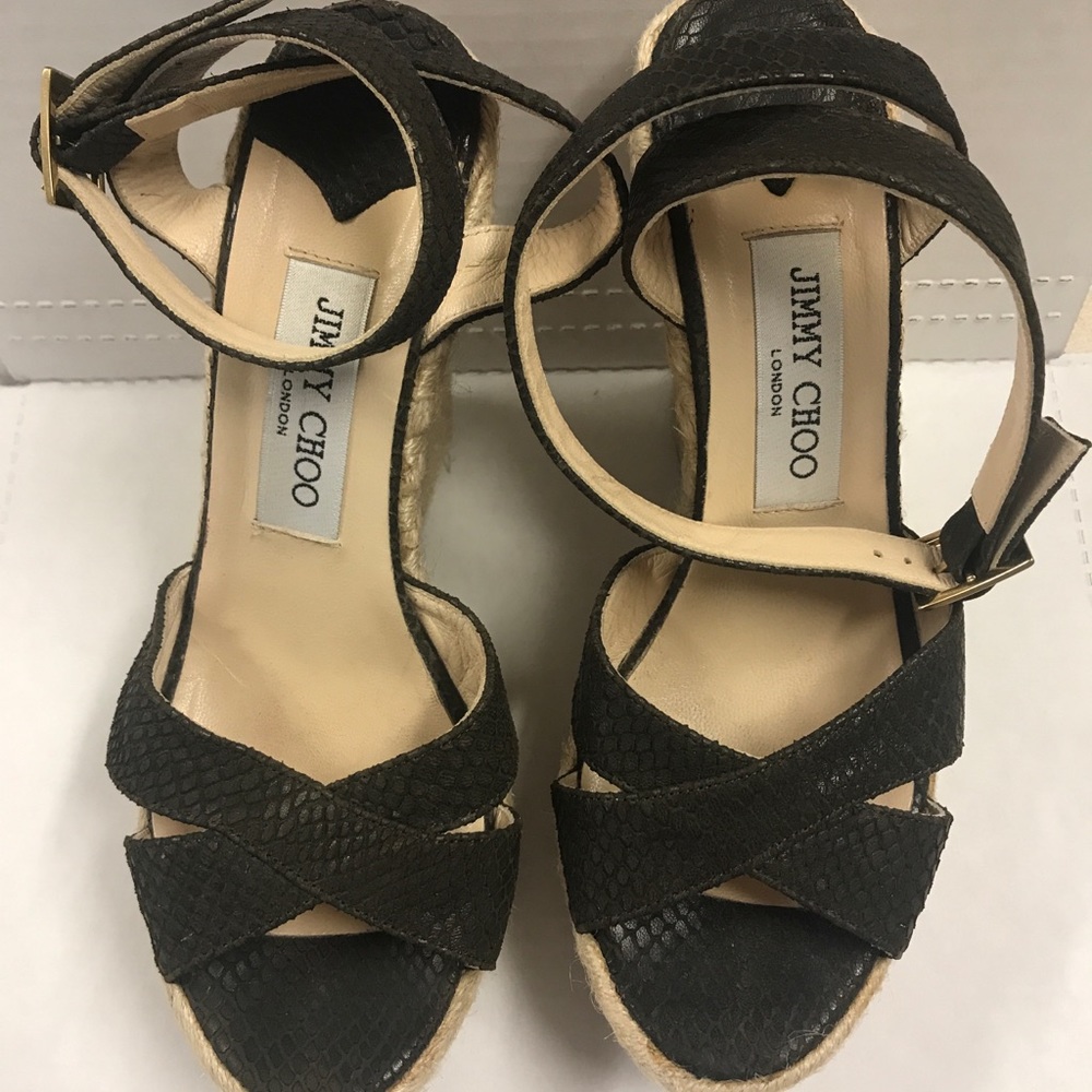 Jimmy Choo Brown Espadrille With Ankle Strap